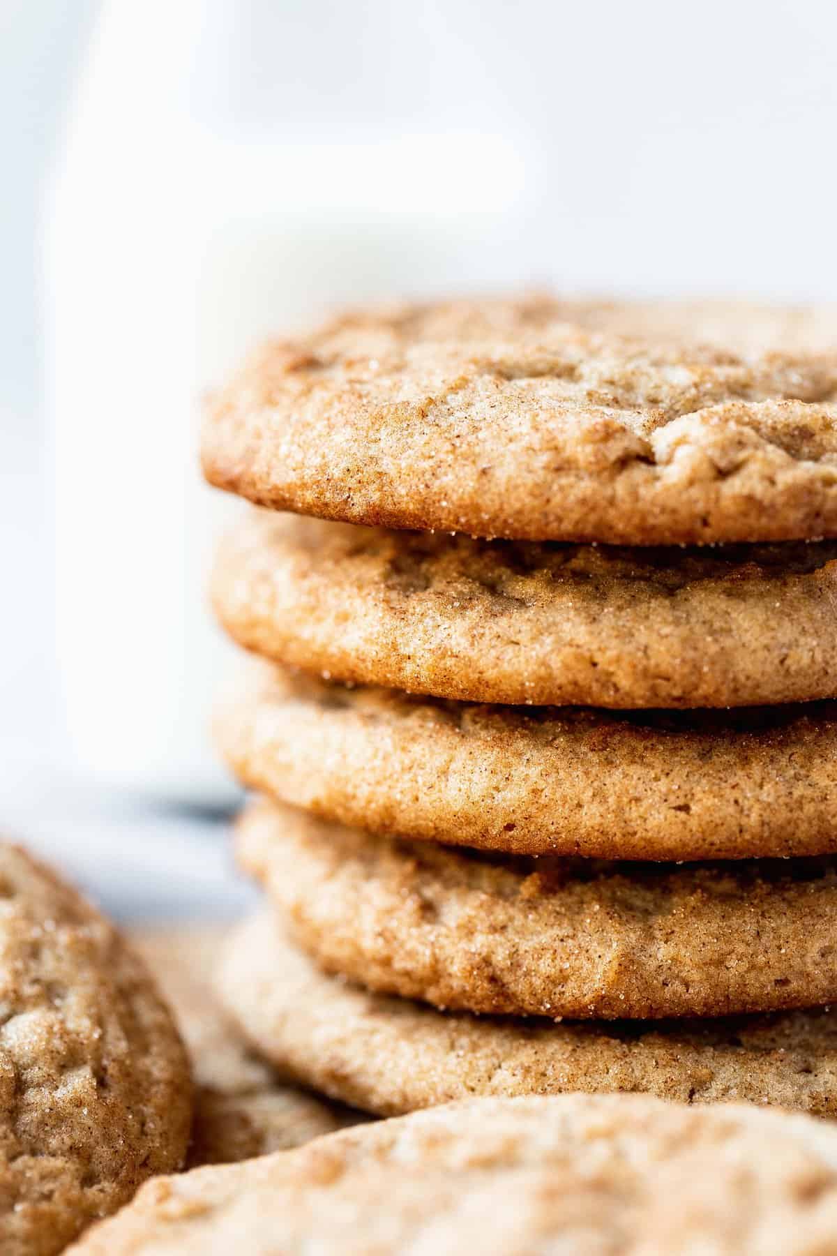 a stack of soft snickerdoodles