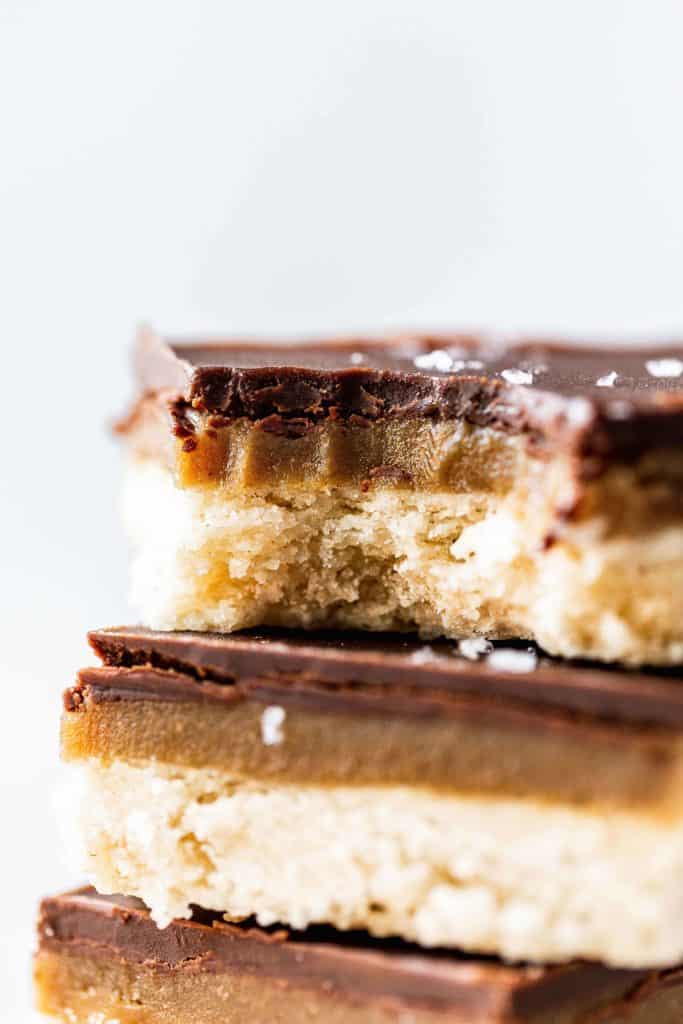 a stack of millionaire shortbread