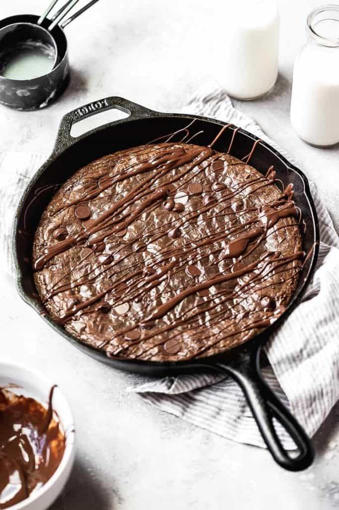 Quick and Easy Skillet Brownie - Just a Taste