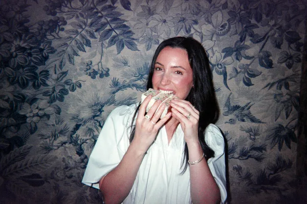 Jenna Barnard holding a cookie