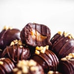 nutella truffles piled up on a vintage metal pan
