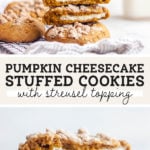pumpkin cheesecake cookies pinterest graphic