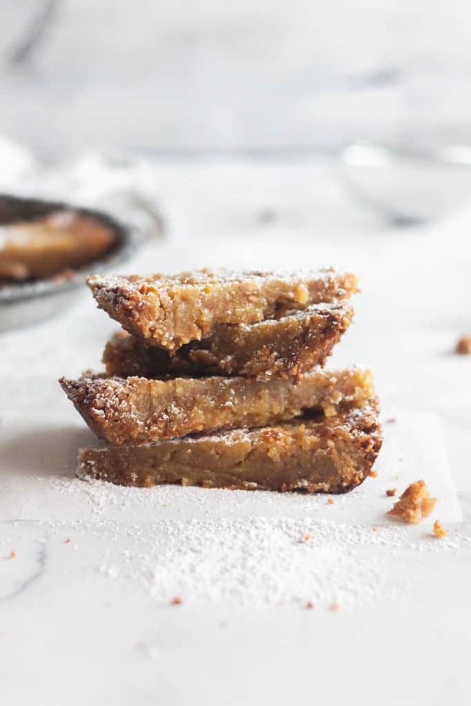 a stack of crack pie slices