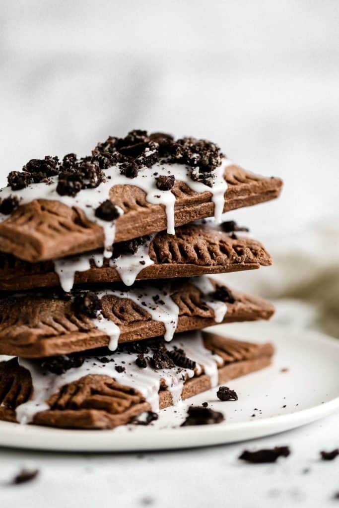 a stack of cookies and cream pop tarts
