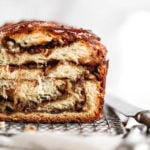 A loaf of pecan pie babka