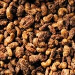 close up on homemade candied nuts
