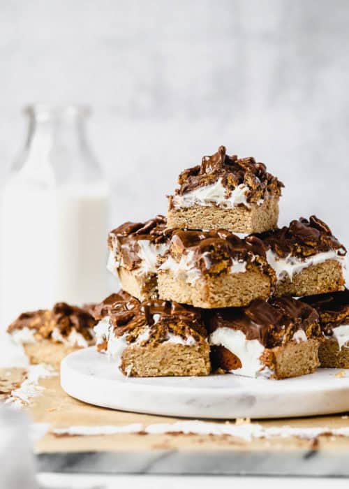 a stack of s'mores bars