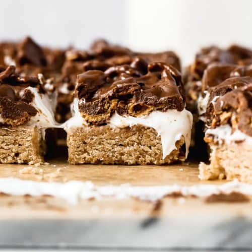 side view of smores bars