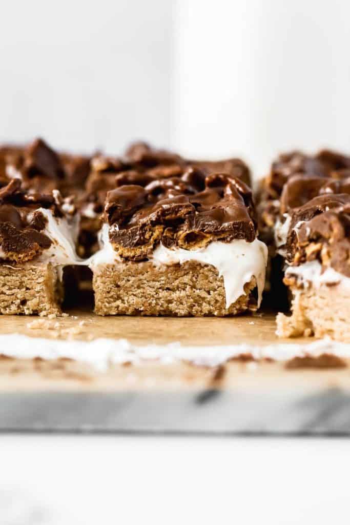 side view of smores bars