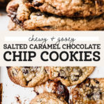 salted caramel chocolate chip cookies pinterest graphic