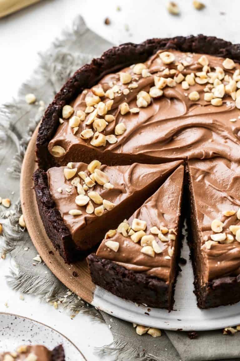 a sliced nutella pie