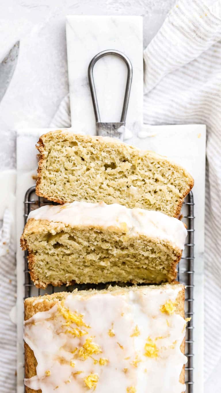 lemon zucchini bread with a few slices