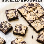 Tahini and Peanut Butter Swirled Brownies pinterest graphic