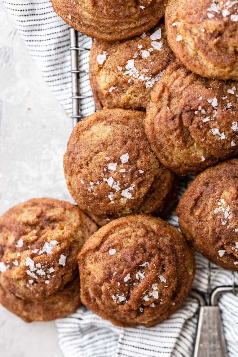 a tray of peanut butter snickerdoodles