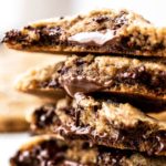 close up on a stack of nutella stuffed cookies