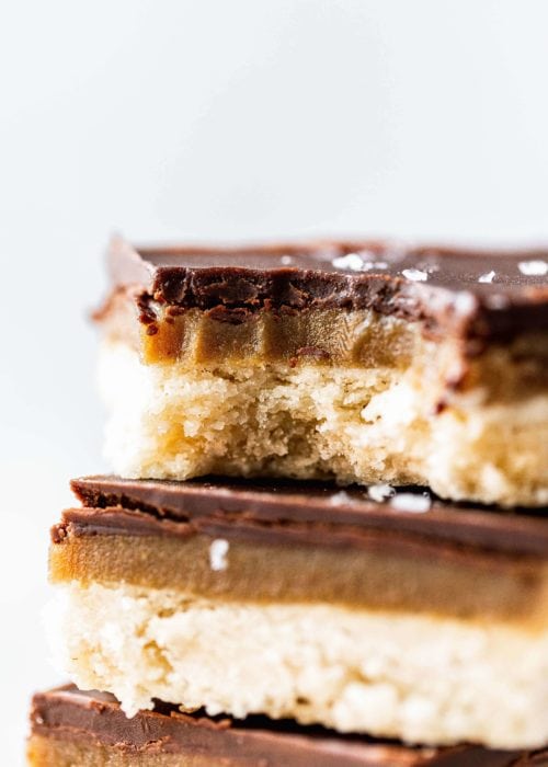a stack of millionaire shortbread