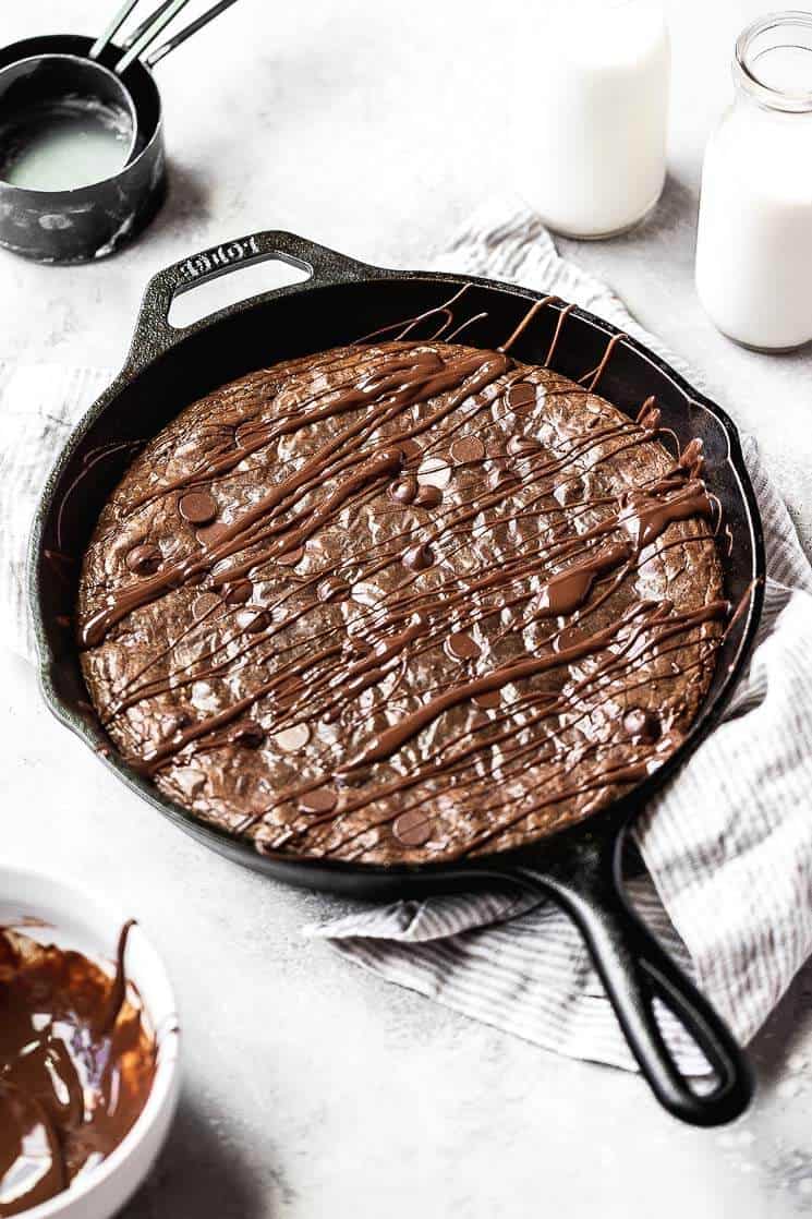 EXTRA FUDGY Skillet Brownies (Gluten Free and Dairy Free)