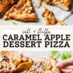 caramel apple dessert pizza pinterest graphic