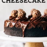 chocolate cheesecake pinterest graphic