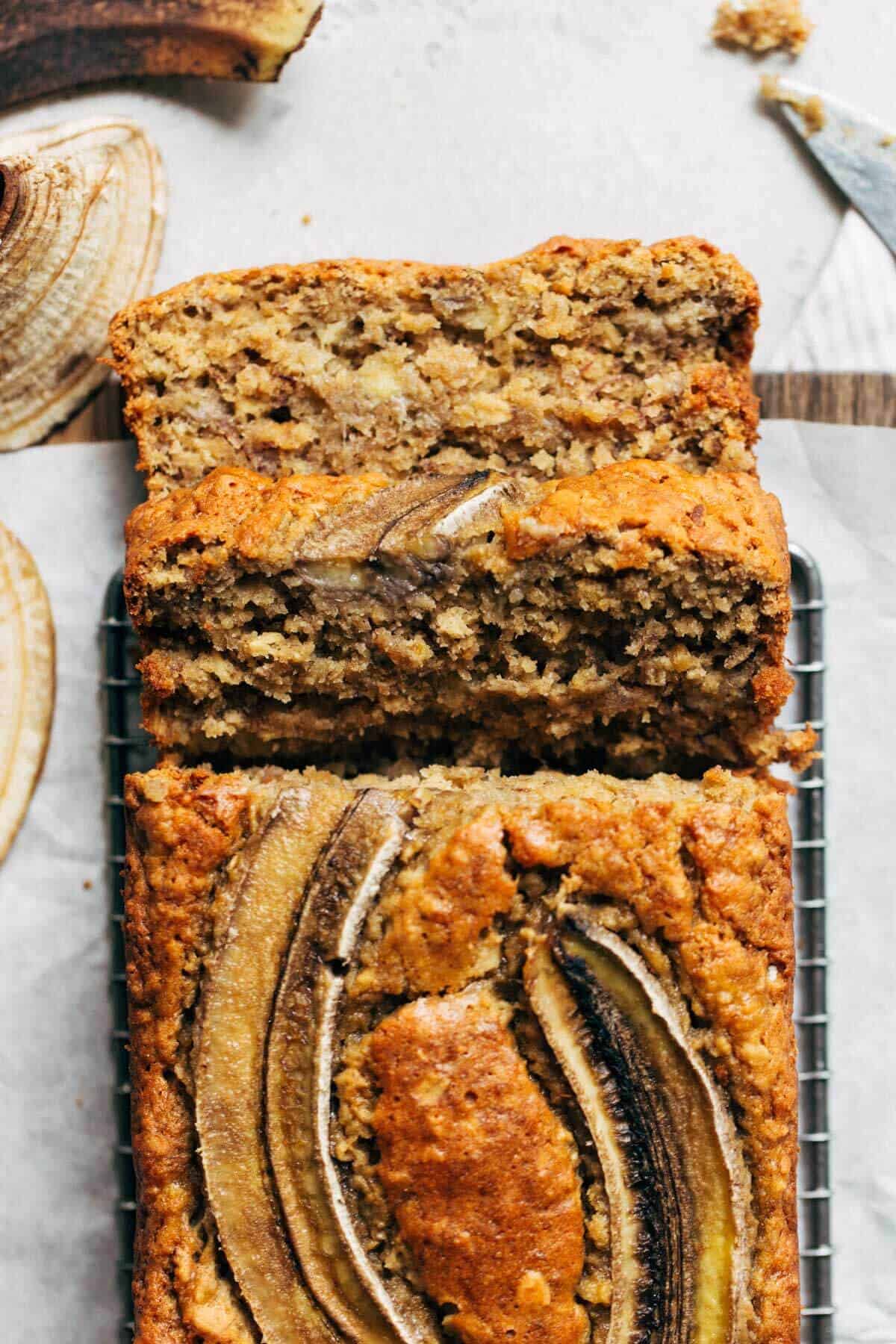 sliced gluten free banana bread