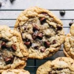 gluten free chocolate chip cookies on a cooling rack