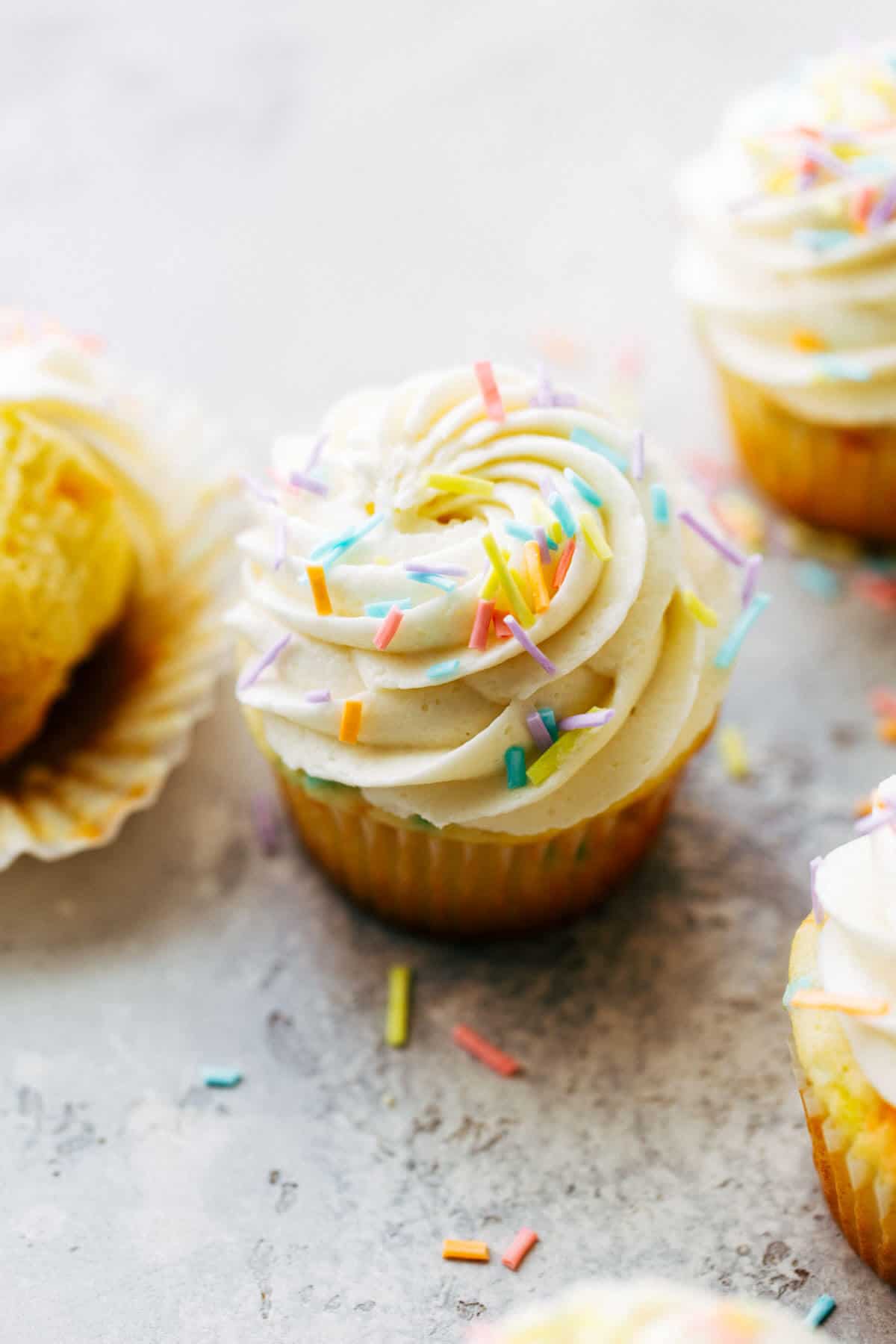 Birthday Cupcakes with Homemade Sprinkles - Butternut Bakery