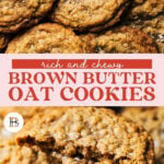 brown butter oatmeal cookies pin