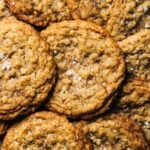 brown butter oatmeal cookies on a cooling rack