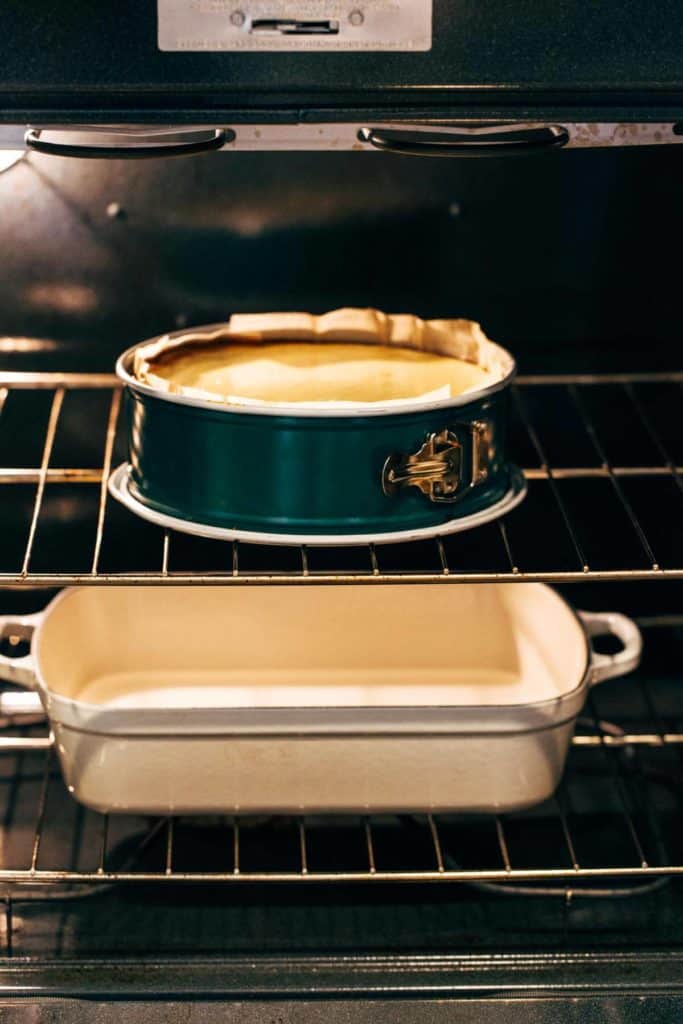cheesecake in the oven