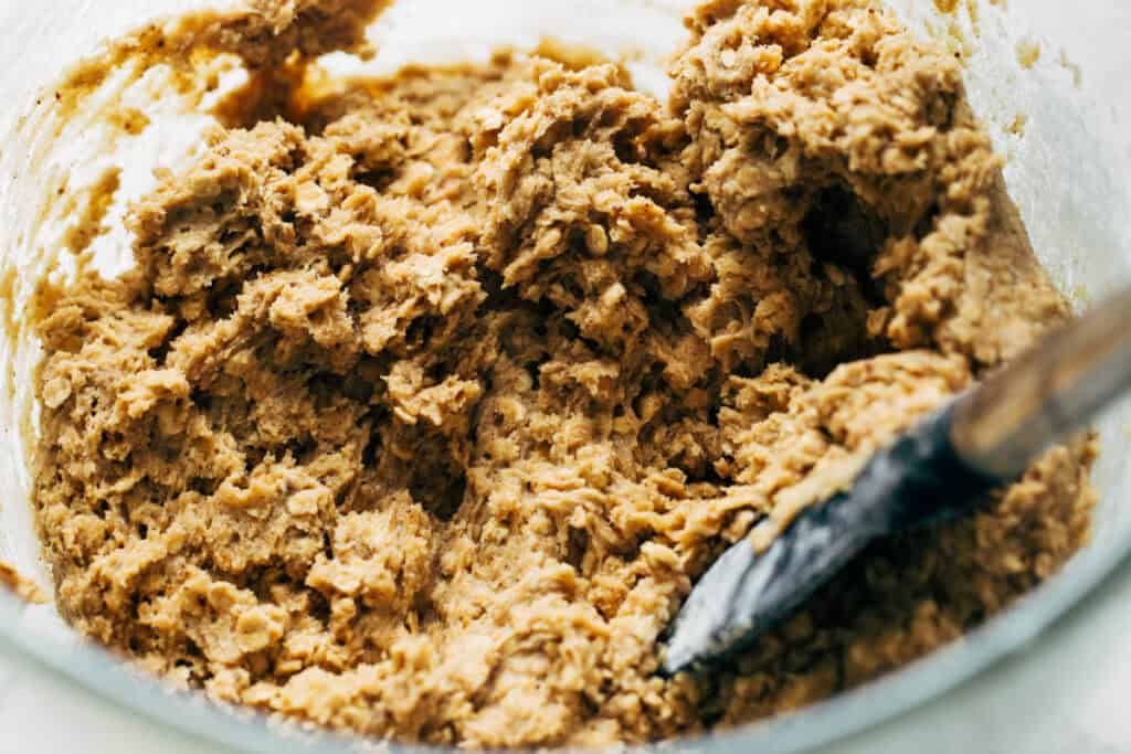 a bowl of oatmeal cookie dough
