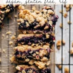 Healthy Blueberry Crumble Bars pinterest graphic