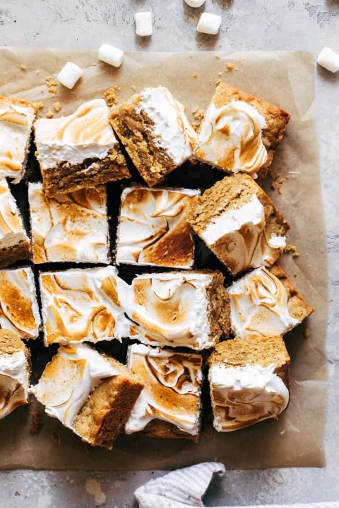 slices of scattered peanut butter cookie bars