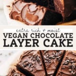 vegan chocolate cake pinterest graphic
