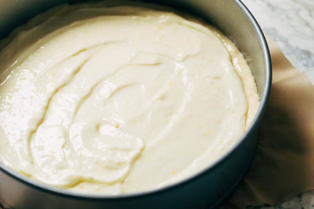 process shot of lemon cream cheese