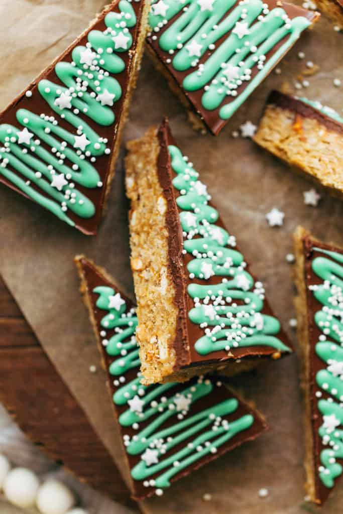 Chocolate Peanut Butter Christmas Trees - Baking with Blondie