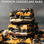 brownie pumpkin cheesecake bars pinterest graphic