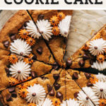 Pumpkin Chocolate Chip Cookie Cake pinterest graphic