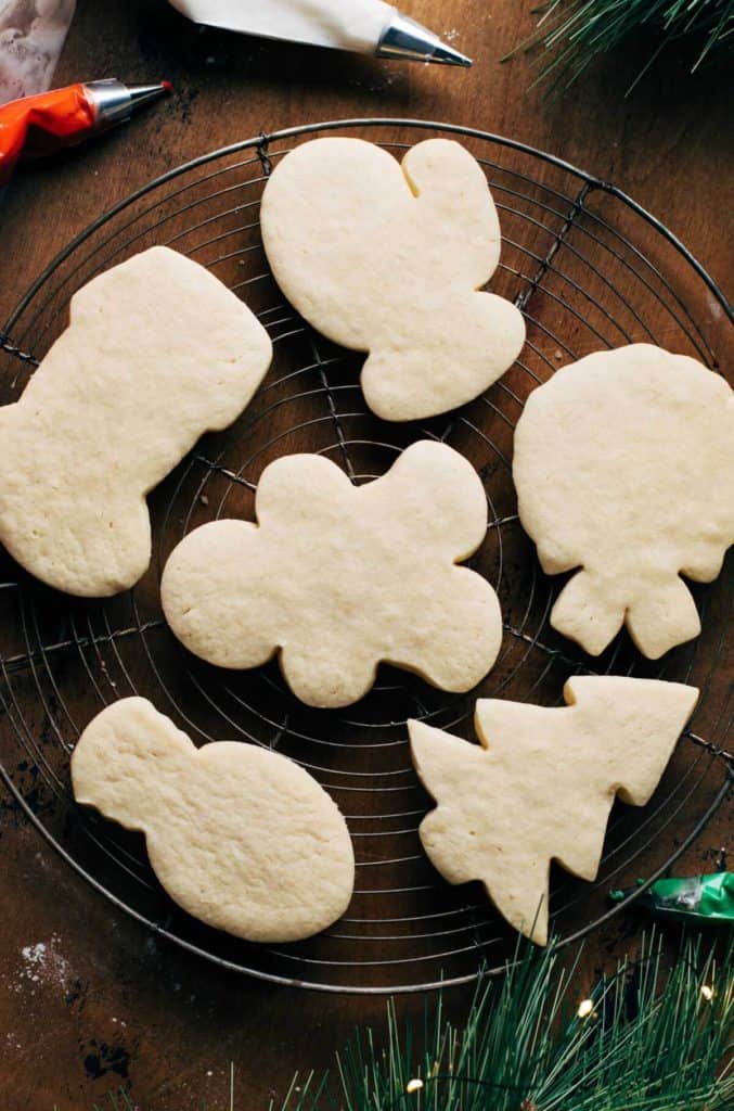 freshly baked sugar cookies before they're decorated