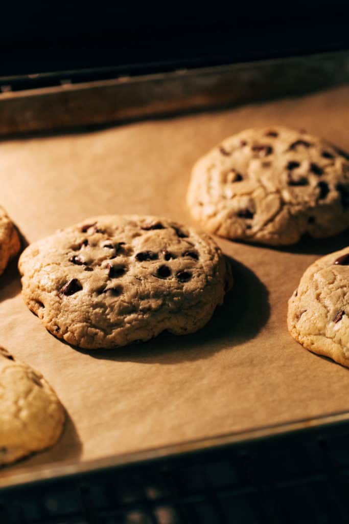 cookies baking inside the oven