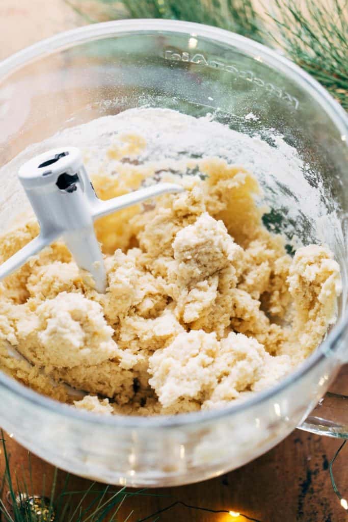 a bowl of sugar cookie dough