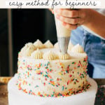how to frost a cake pinterest graphic