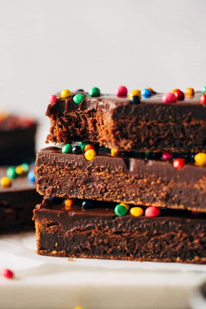 a stack of copycat cosmic brownies