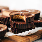 a stack of three peanut butter cups