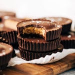 a stack of three peanut butter cups