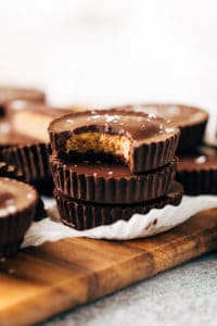 a stack of three peanut butter cups