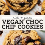 vegan chocolate chip cookies pinterest graphic