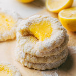 a lemon bar cookie with a bite taken out