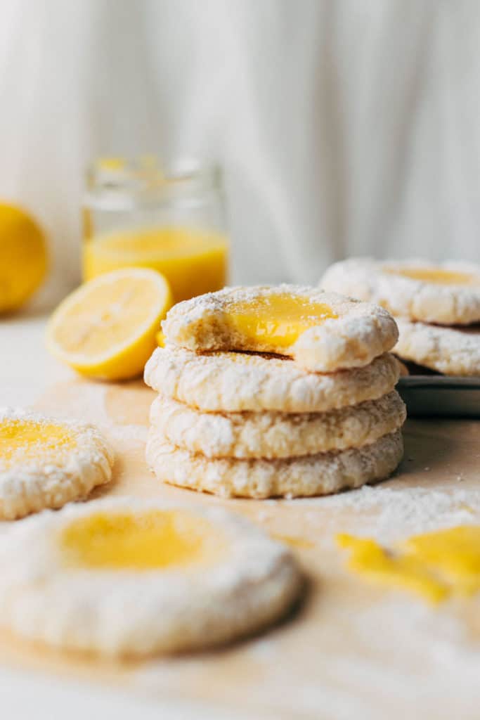 a stack of lemon bar cookies