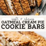 oatmeal cream pie cookie bars pinterest graphic