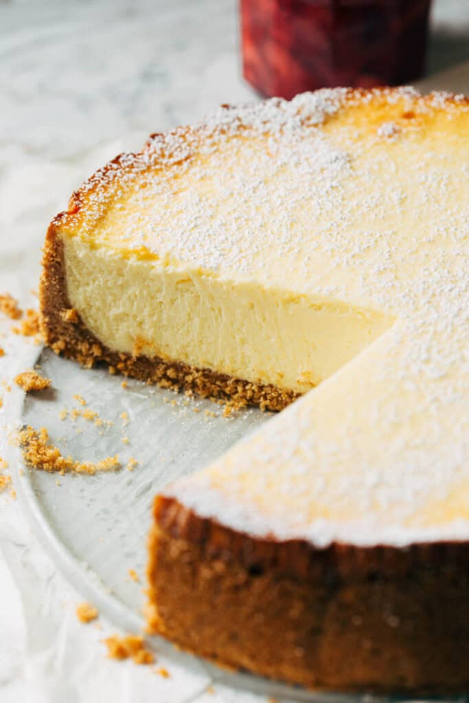 the creamy texture of a new york style cheesecake